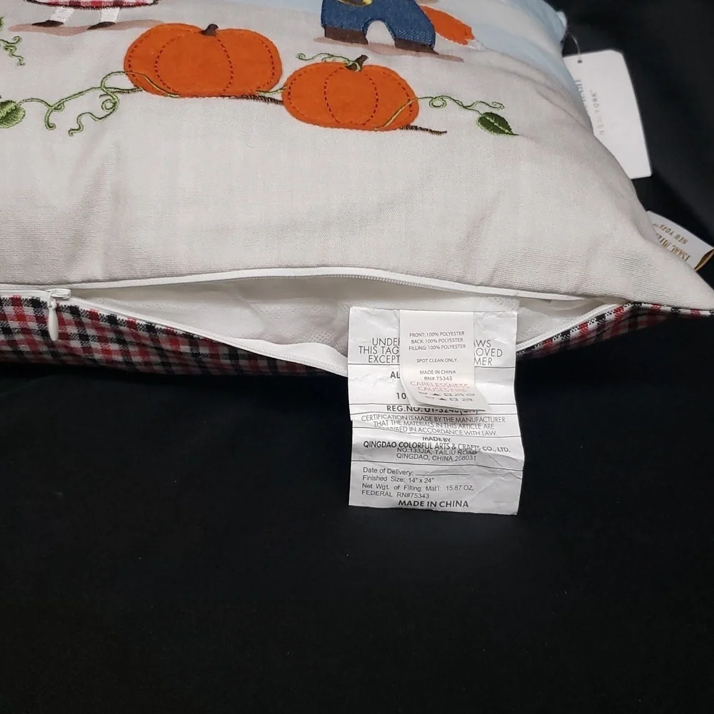 Isaac Mizrahi Fall Decorative Rectangle Pillow with Cute Animals and Pumpkins